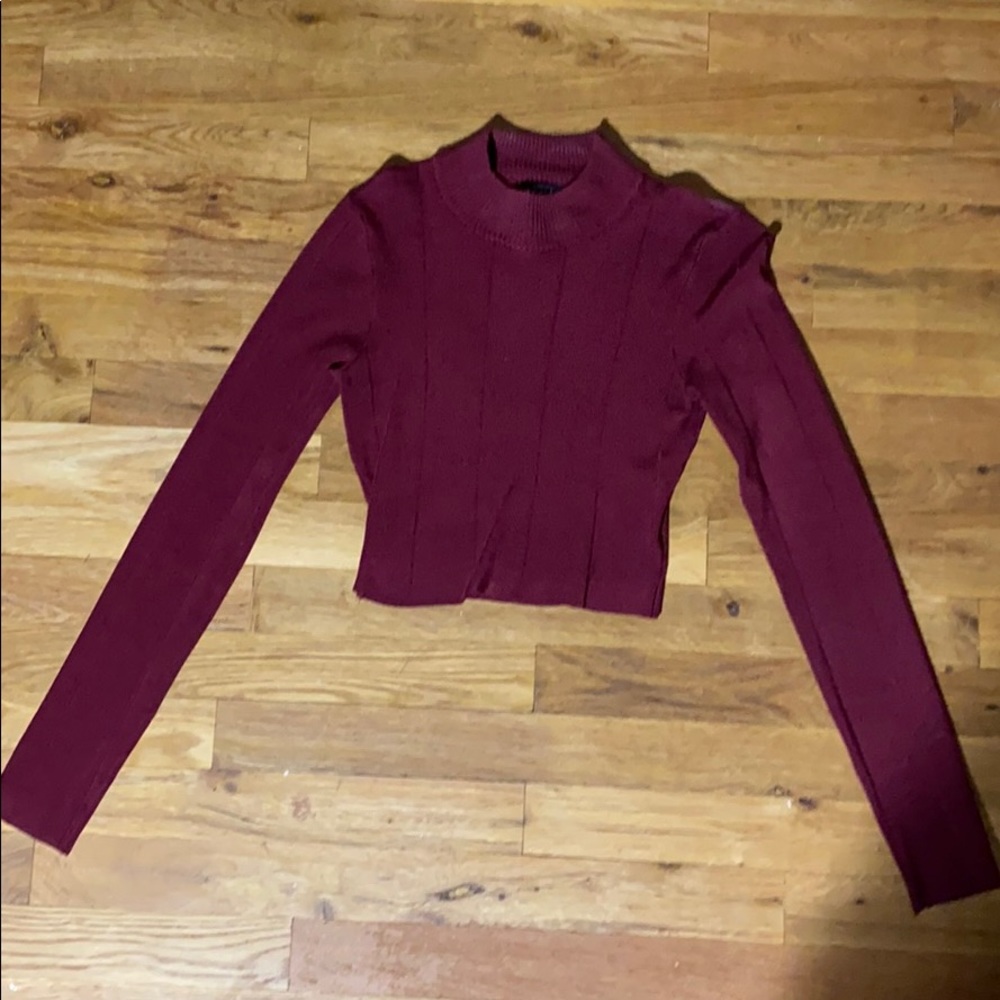 Tight but stretchy Burgundy crop top